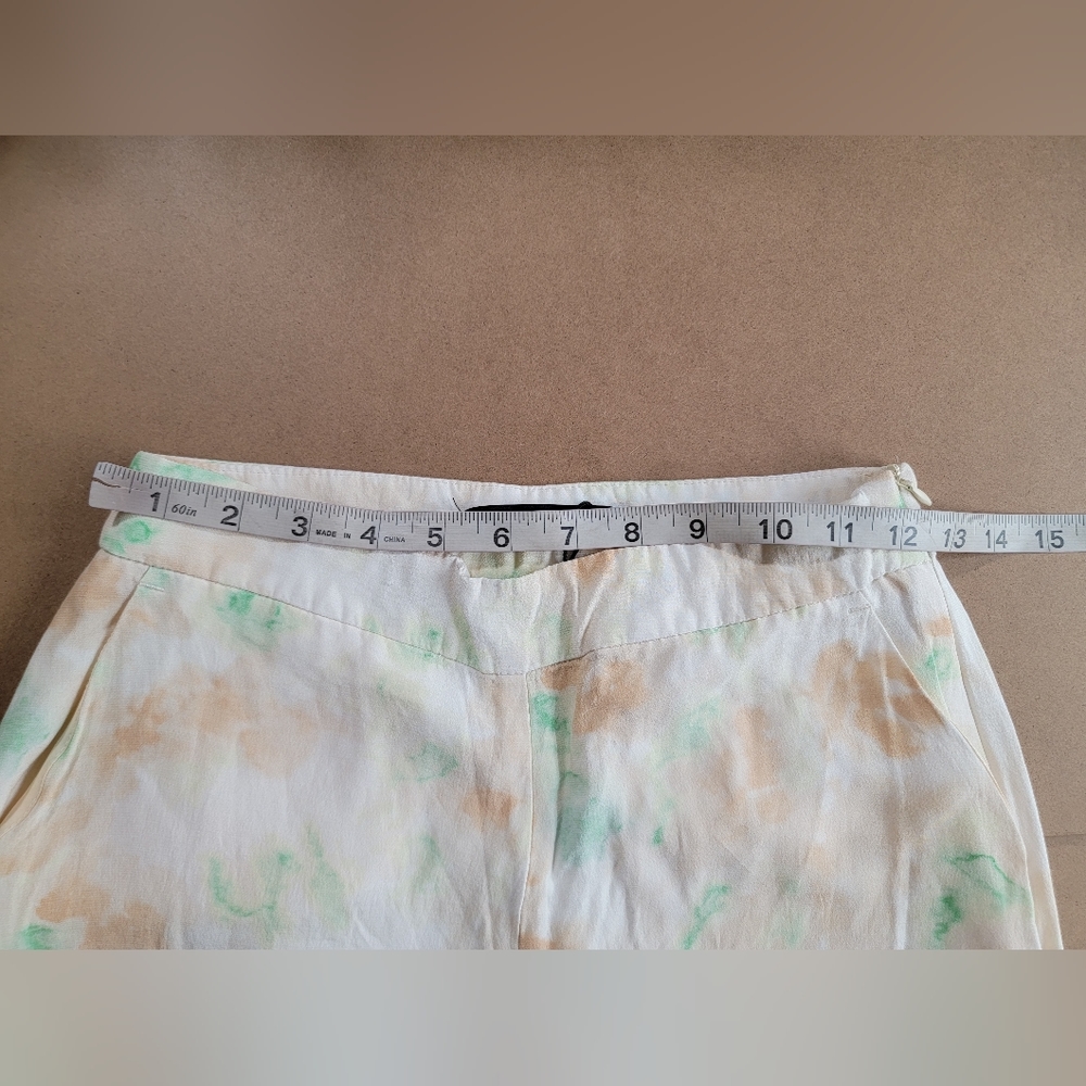 Zara cream & Pastel Tie Dye print Wide leg Pants Size- XS - Picture 6 of 10